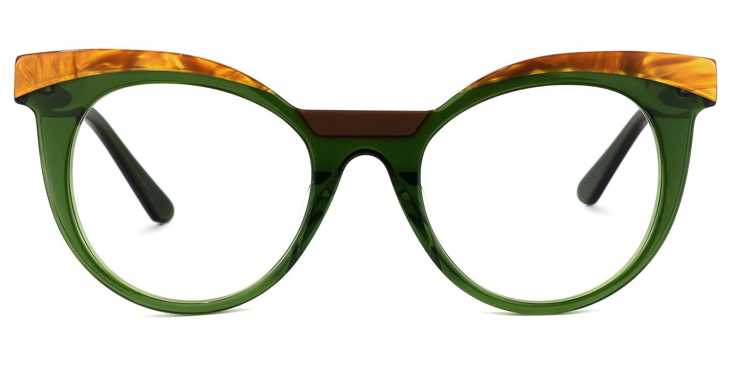 Cat Eye Green Eyeglasses | Vooglam.com Angle View