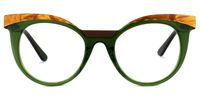 Cat Eye Green Eyeglasses | Vooglam.com Angle View