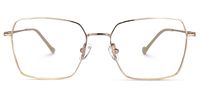 Rectangle Rose/Gold Eyeglasses | Vooglam.com Angle View