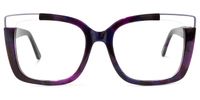 Angelia - Square Purple/Floral Eyeglasses | Vooglam Angle View