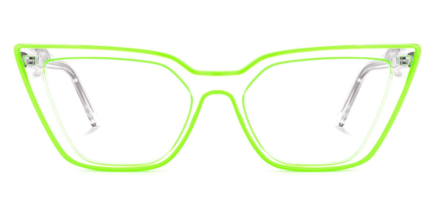 Lyuba - Rectangle Green Eyeglasses | Vooglam Angle View
