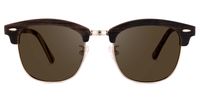 Browline Brown Sunglasses | Vooglam.com Angle View