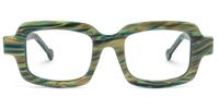 Rectangle Green/Yellow Eyeglasses | Vooglam.com Angle View