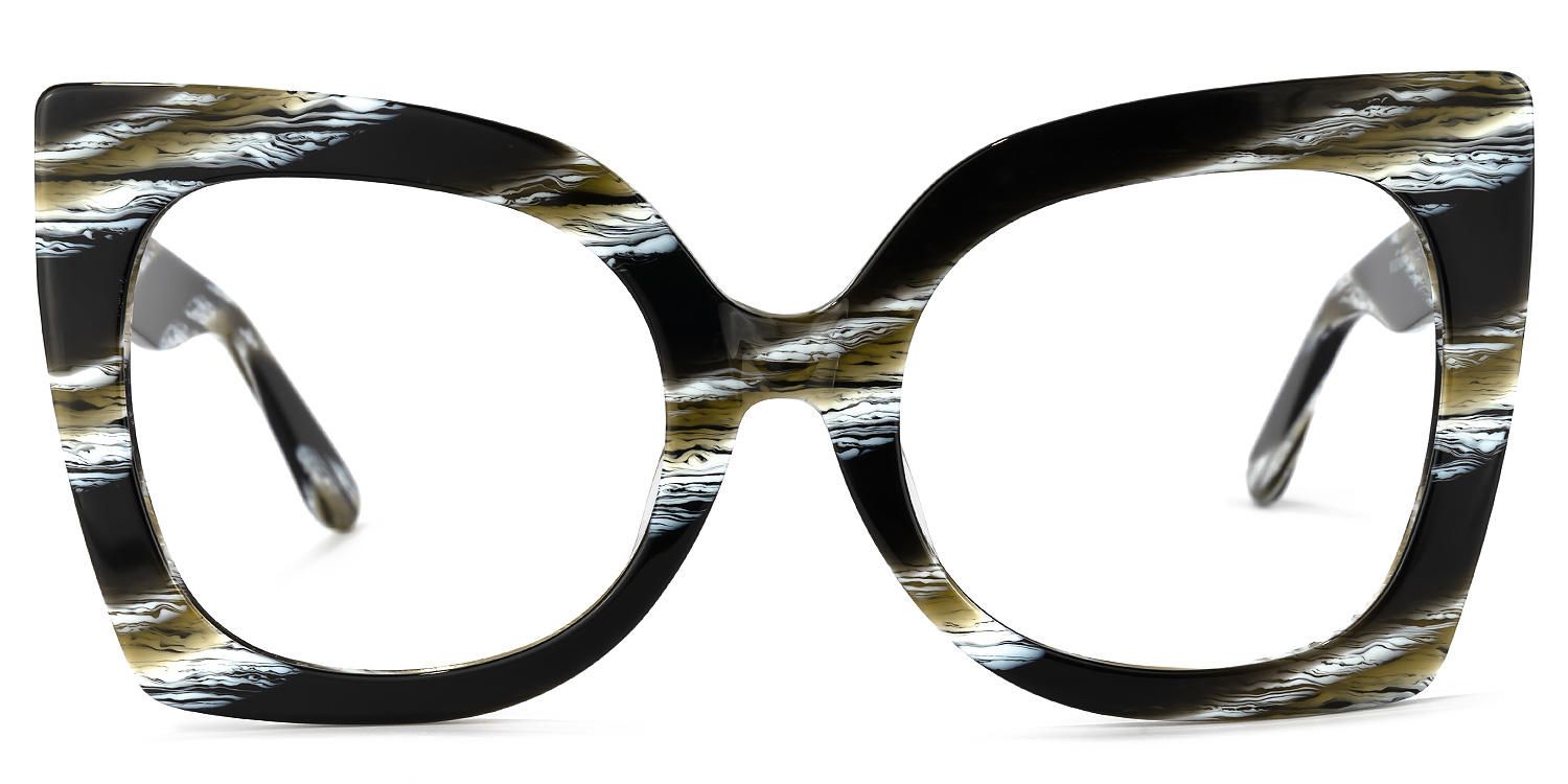 Butterfly Dark/Green Eyeglasses | Vooglam.com Angle View