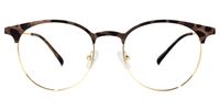 Round Leopard-Print Eyeglasses | Vooglam.com Angle View