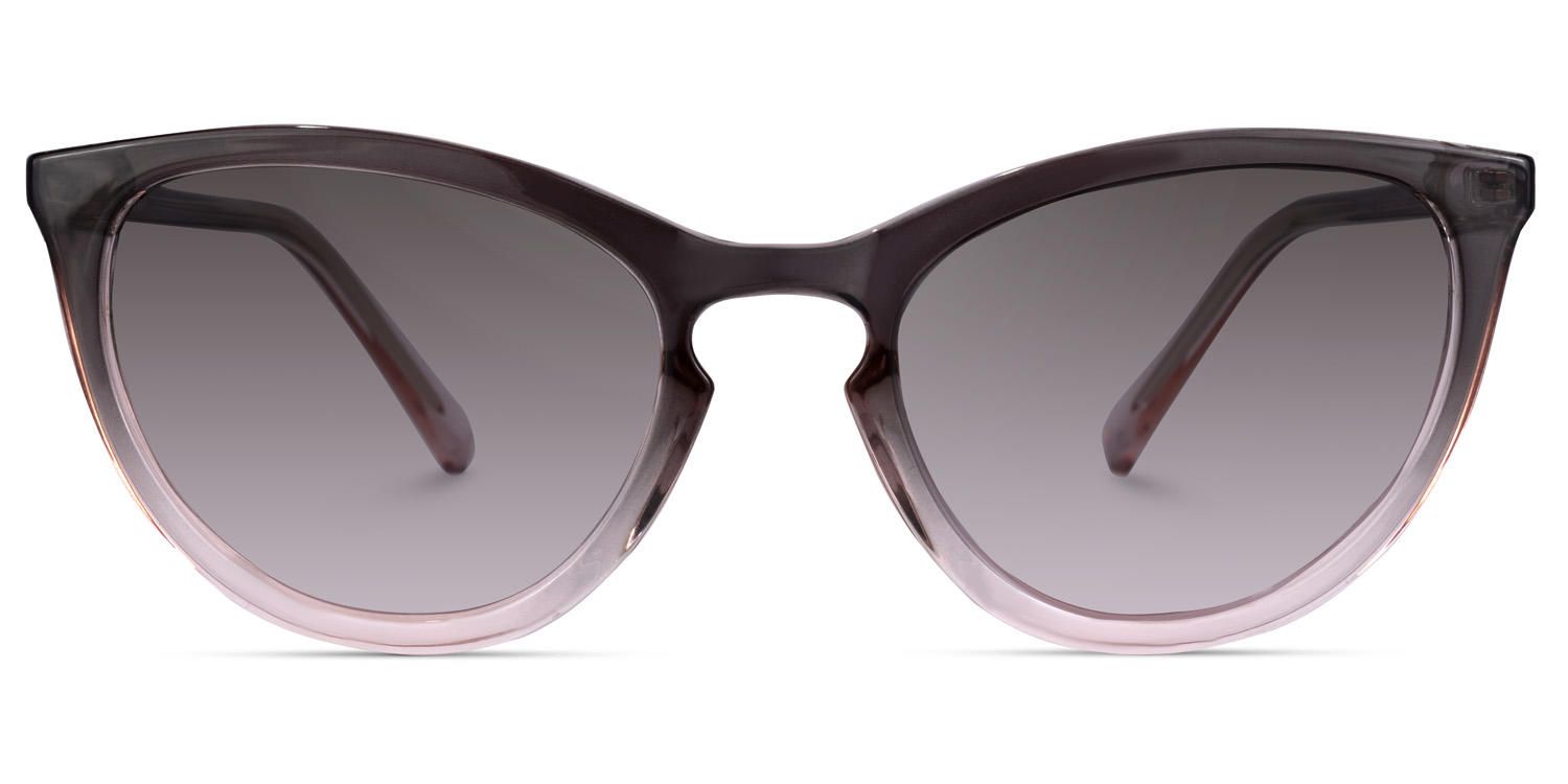 Cat Eye Grey Sunglasses | Vooglam.com Angle View