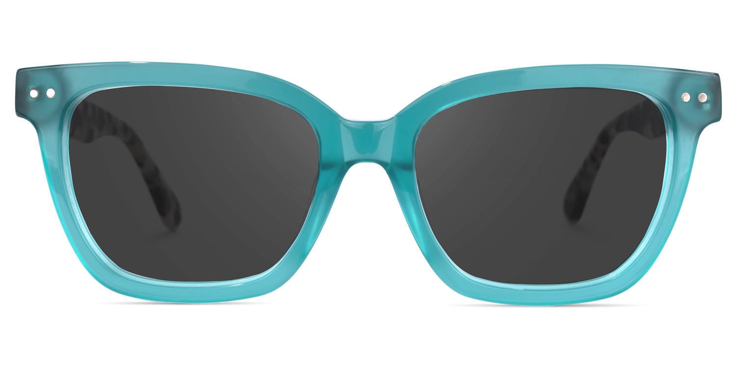 Dwight - Rectangle Blue Sunglasses - 1