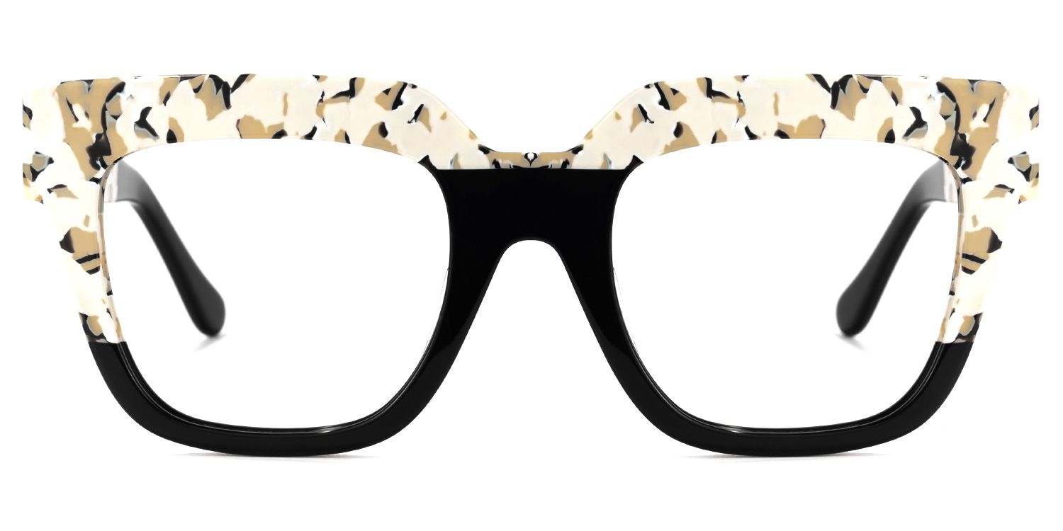 Yolanda - Square Black Eyeglasses | Vooglam Angle View