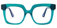 Square Blue Eyeglasses | Vooglam.com Angle View