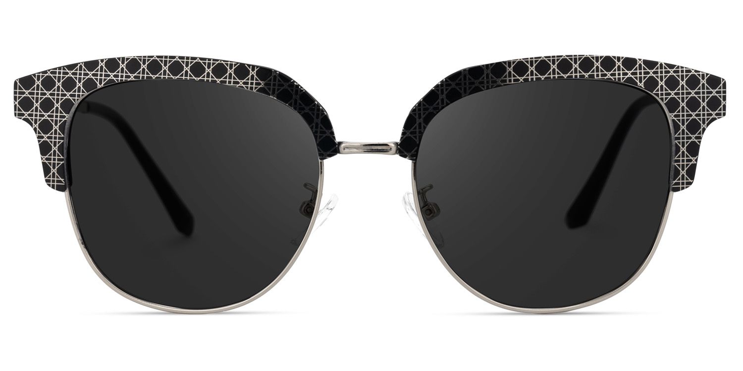 Browline Black Sunglasses | Vooglam.com Angle View