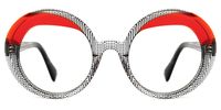 Tammy - Round Black/Crystal Eyeglasses | Vooglam Angle View