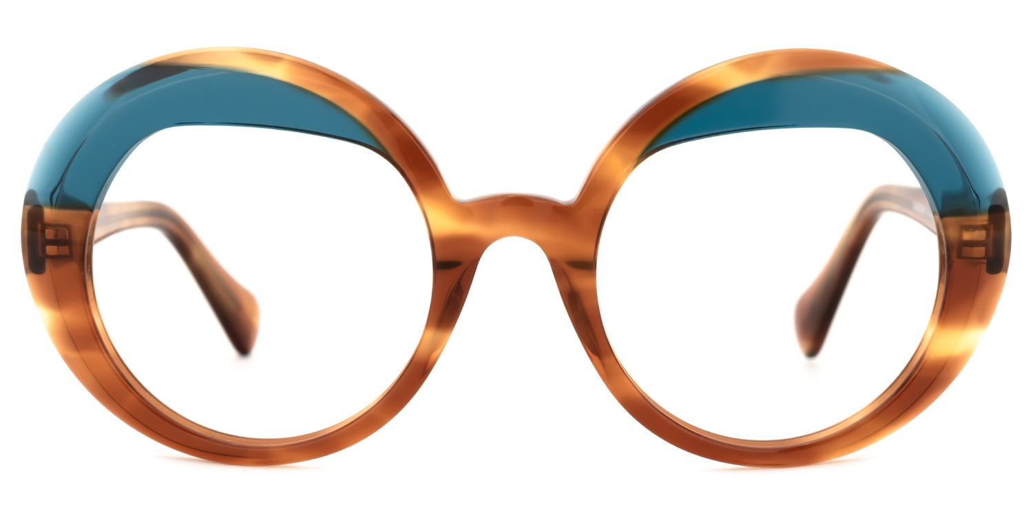 Round Tortoise Eyeglasses | Vooglam.com Angle View