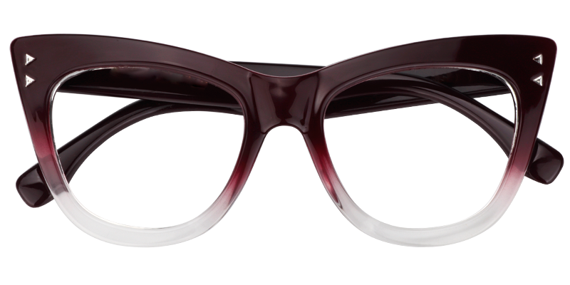 Cat Eye Romantic Wine/Red Eyeglasses VFP0243-01 | Vooglam Eyeglasses Front View