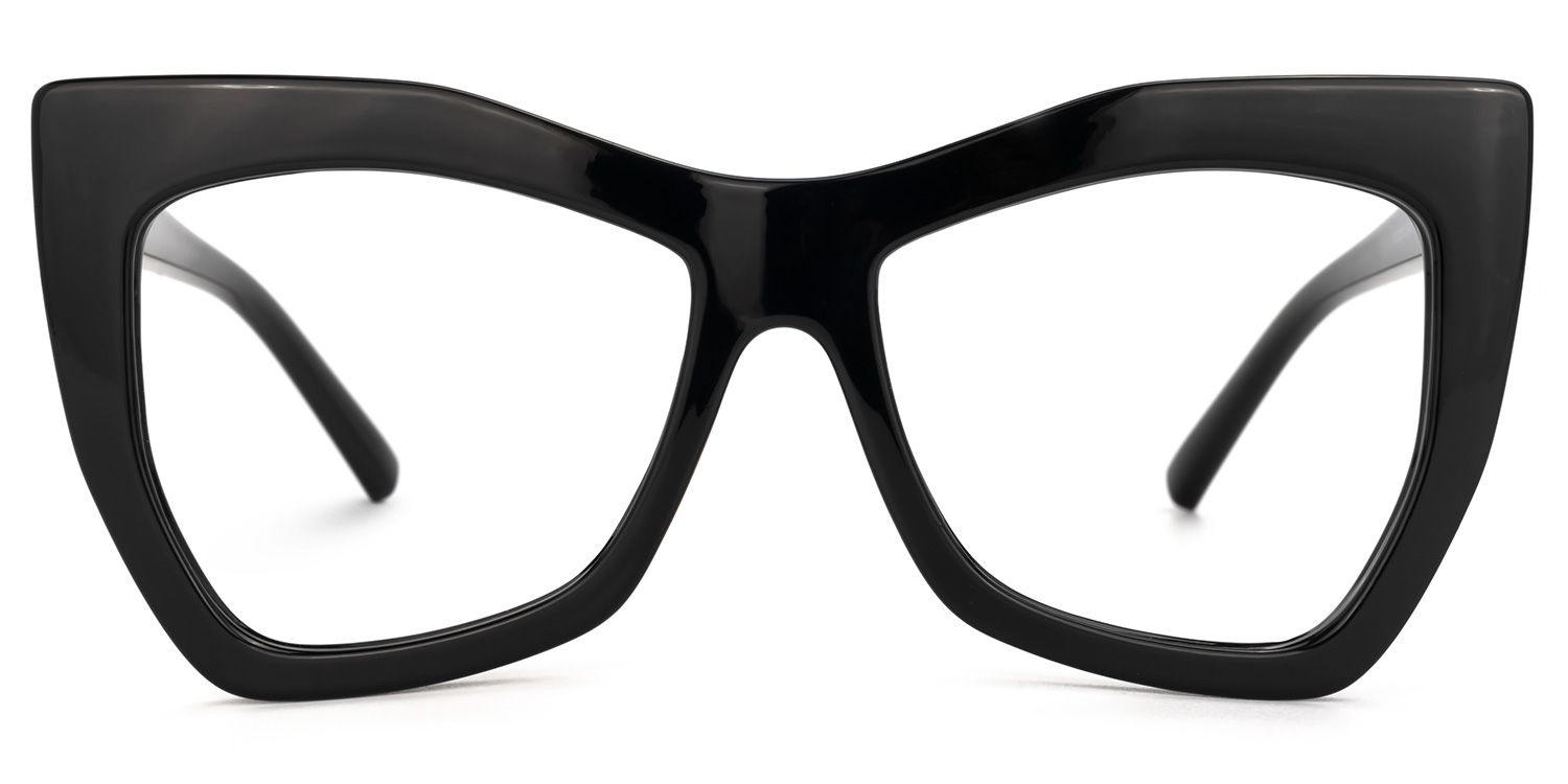 Maud - Geometric Black Eyeglasses - 1