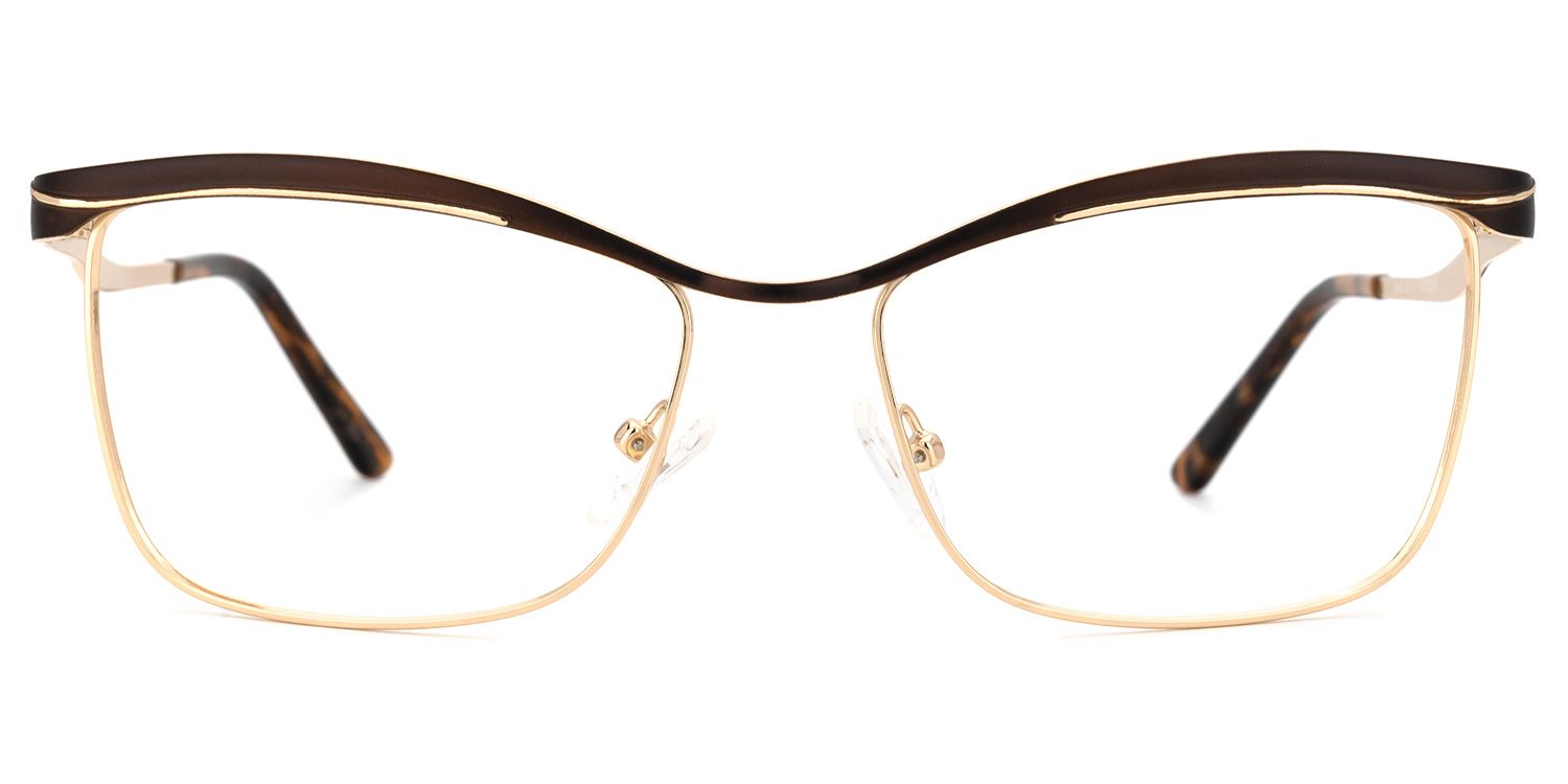 Browline Gold Eyeglasses | Vooglam.com Product Details 1