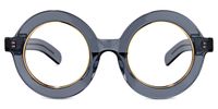 Almon - Round Grey Eyeglasses | Vooglam Angle View