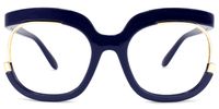 Fredia - Dark Blue Avant-Garde Frame Glasses | Vooglam Angle View