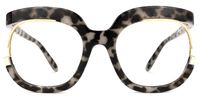 Fredia - Leopard Print Glasses with Gold Detail | Vooglam Angle View