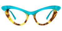 Blackwell - Browline Blue Eyeglasses | Vooglam Angle View