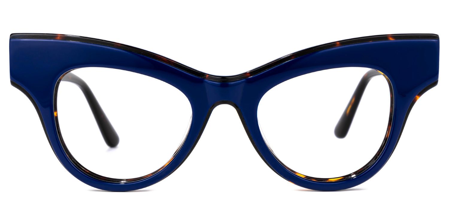 Bostick - Cat Eye Blue Eyeglasses | Vooglam Angle View