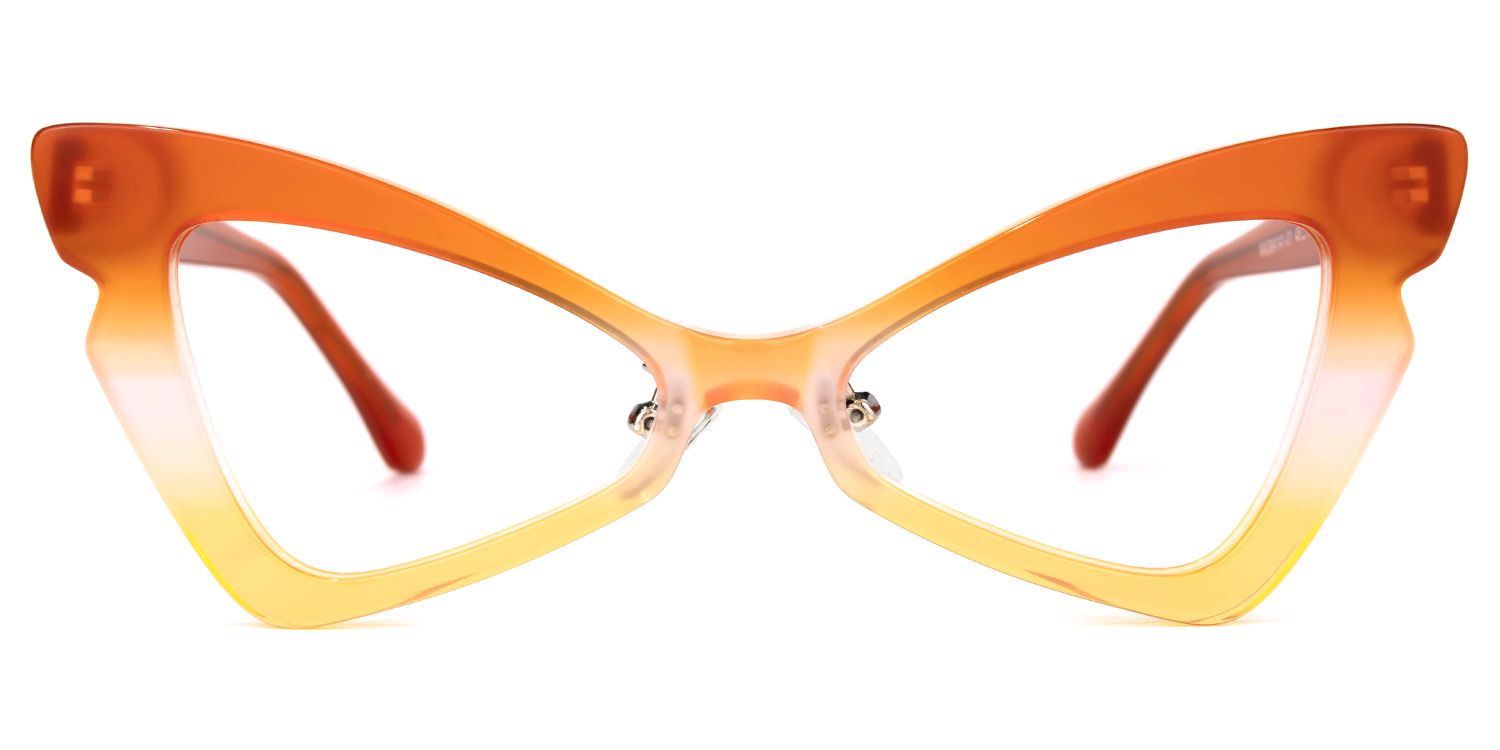 Immy - Geometric Orange Eyeglasses | Vooglam Angle View