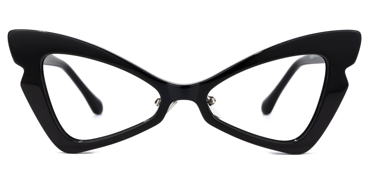 Immy - Geometric Black Eyeglasses | Vooglam Angle View
