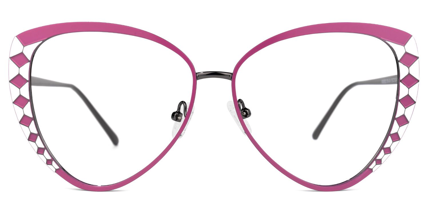Tristan - Geometric Pink Eyeglasses | Vooglam Angle View