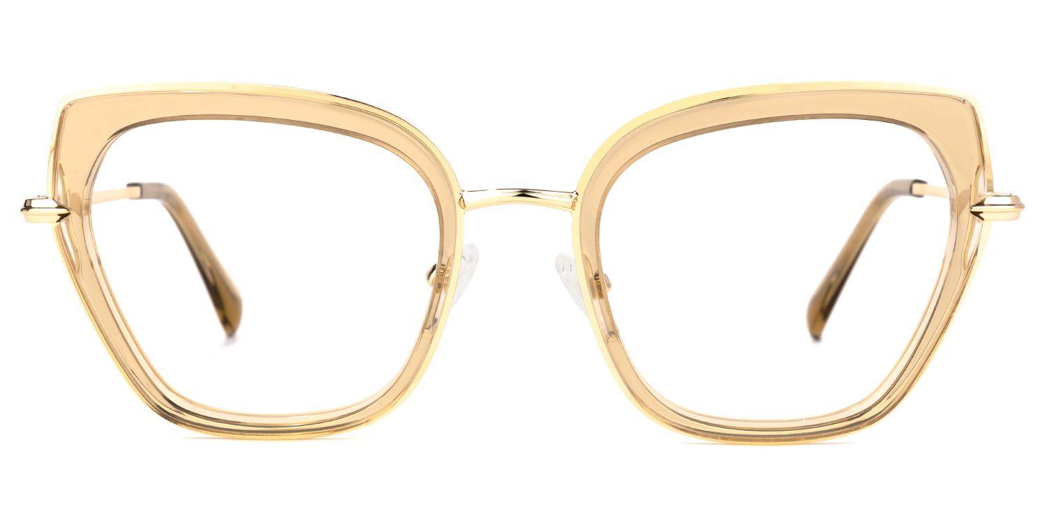 Lobato - Square Brown Eyeglasses | Vooglam Angle View