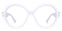 Round White Eyeglasses | Vooglam.com Angle View