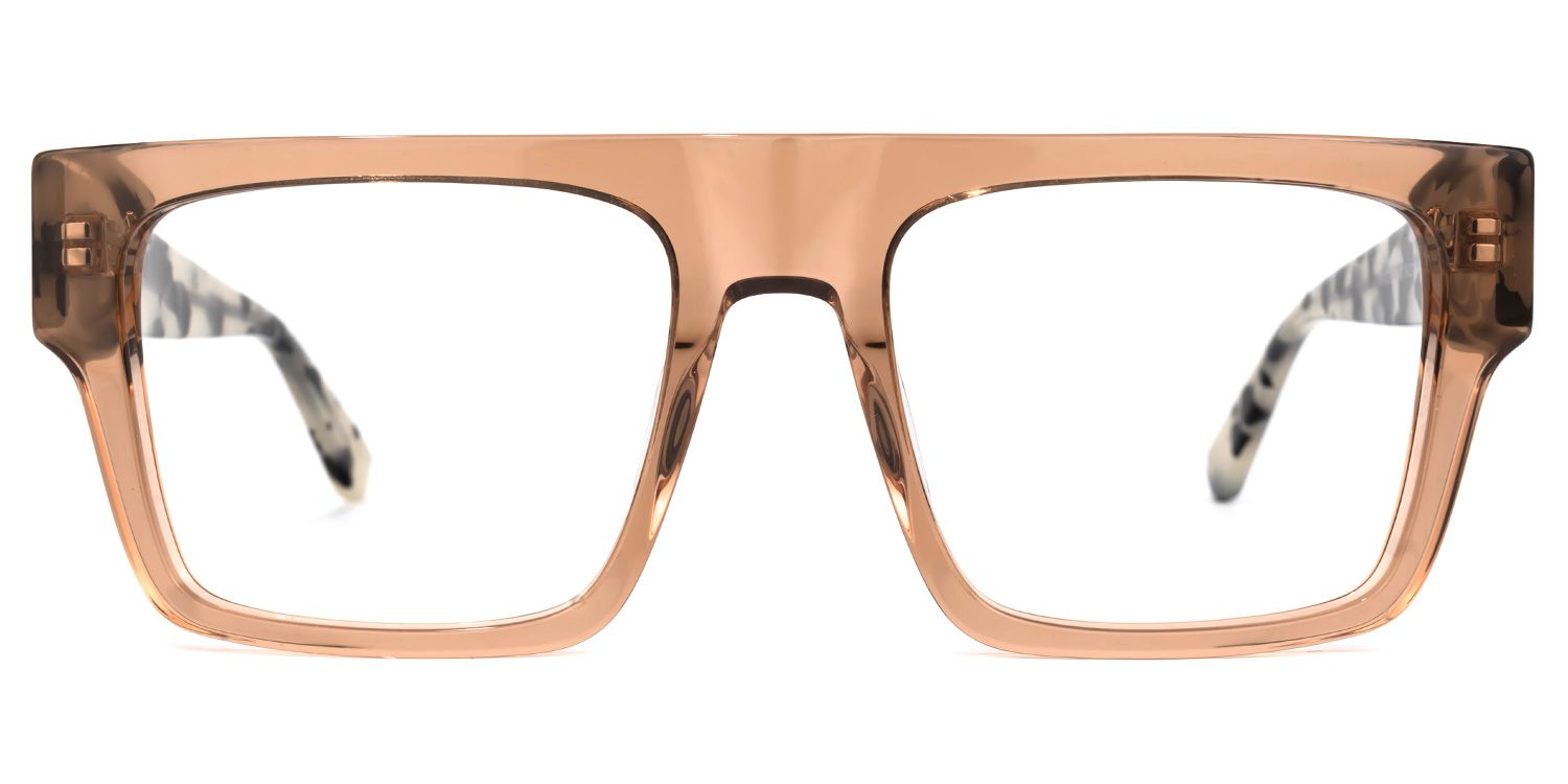 Muara - Aviator Brown Eyeglasses | Vooglam Angle View