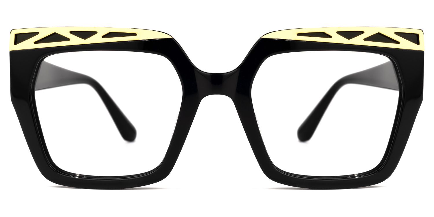 Fabianne - Square Black Eyeglasses | Vooglam Angle View