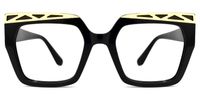 Fabianne - Square Black Eyeglasses | Vooglam Angle View