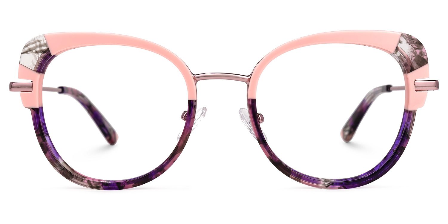 Sherrod - Round Pink Eyeglasses | Vooglam Angle View