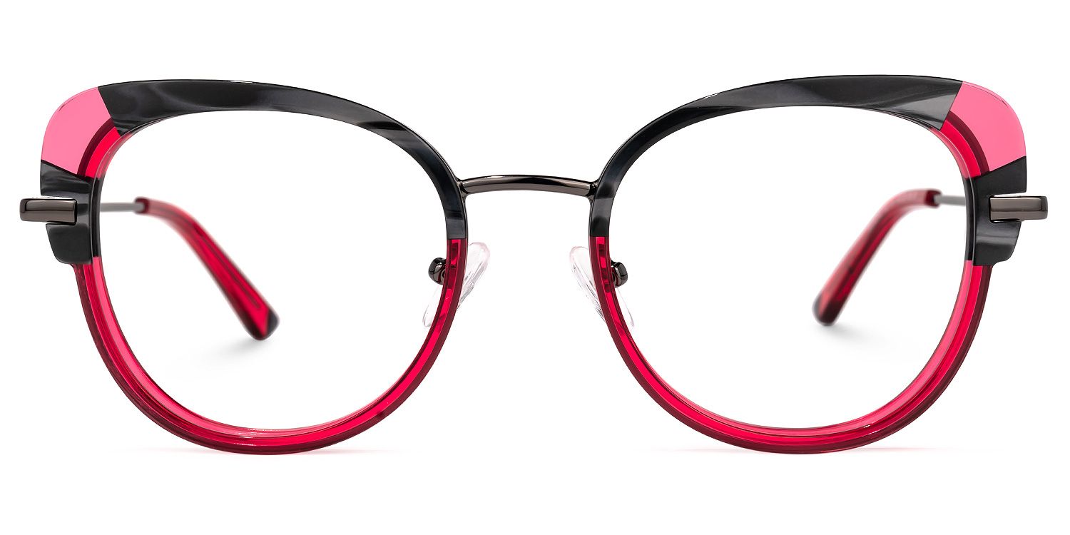 Sherrod - Round Red Eyeglasses | Vooglam Angle View