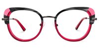 Sherrod - Round Red Eyeglasses | Vooglam Angle View