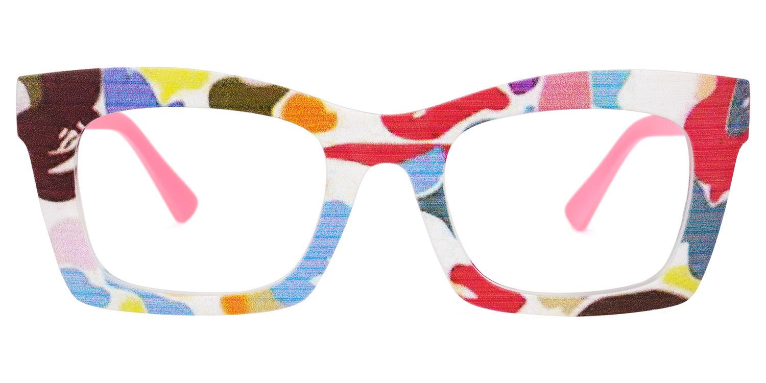 Lourido - Rectangle Multicolor Eyeglasses | Vooglam Angle View
