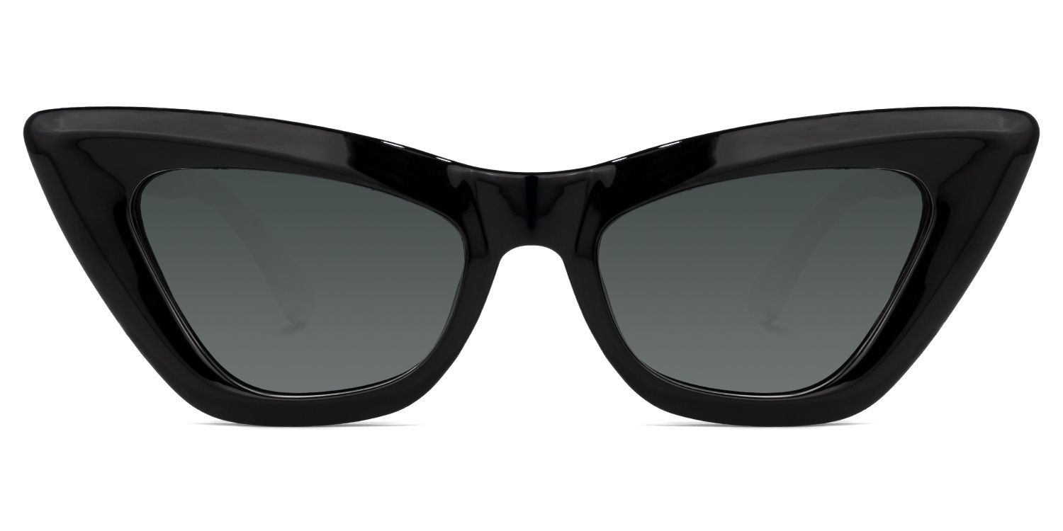 Jeanette - Cat Eye Black Sunglasses | Vooglam Angle View