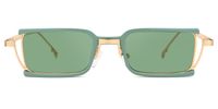 Sevilla - Rectangle Green Sunglasses | Vooglam Angle View
