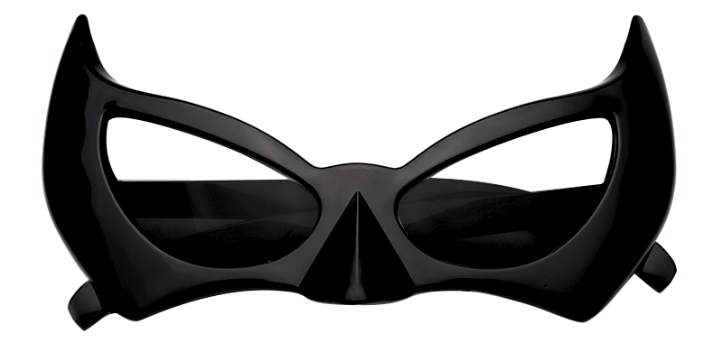 Stylish Bat-shaped Black Eyeglasses   Front View