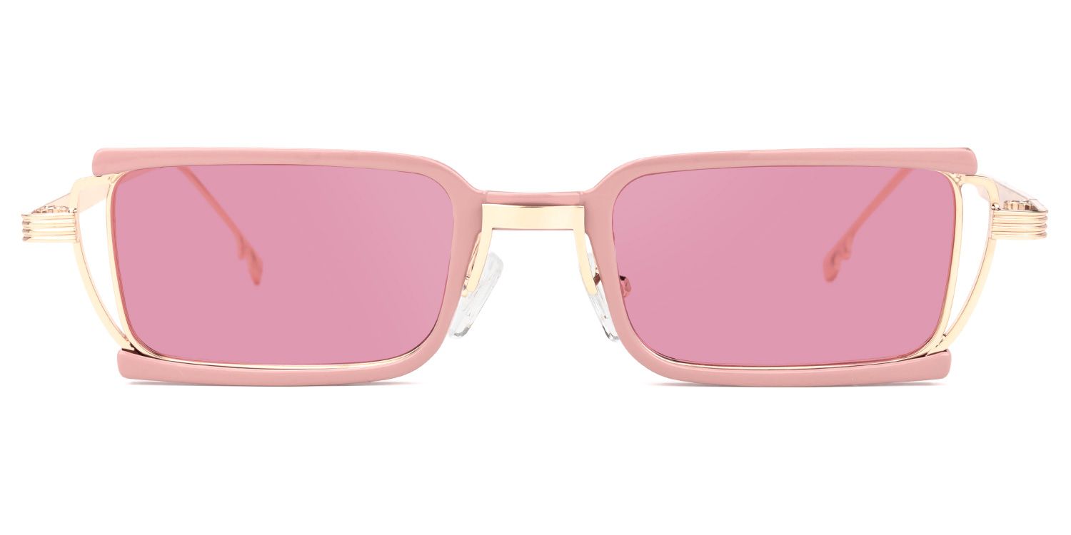 Sevilla - Rectangle Pink Sunglasses | Vooglam Angle View