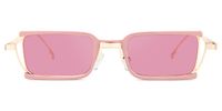 Sevilla - Rectangle Pink Sunglasses | Vooglam Angle View