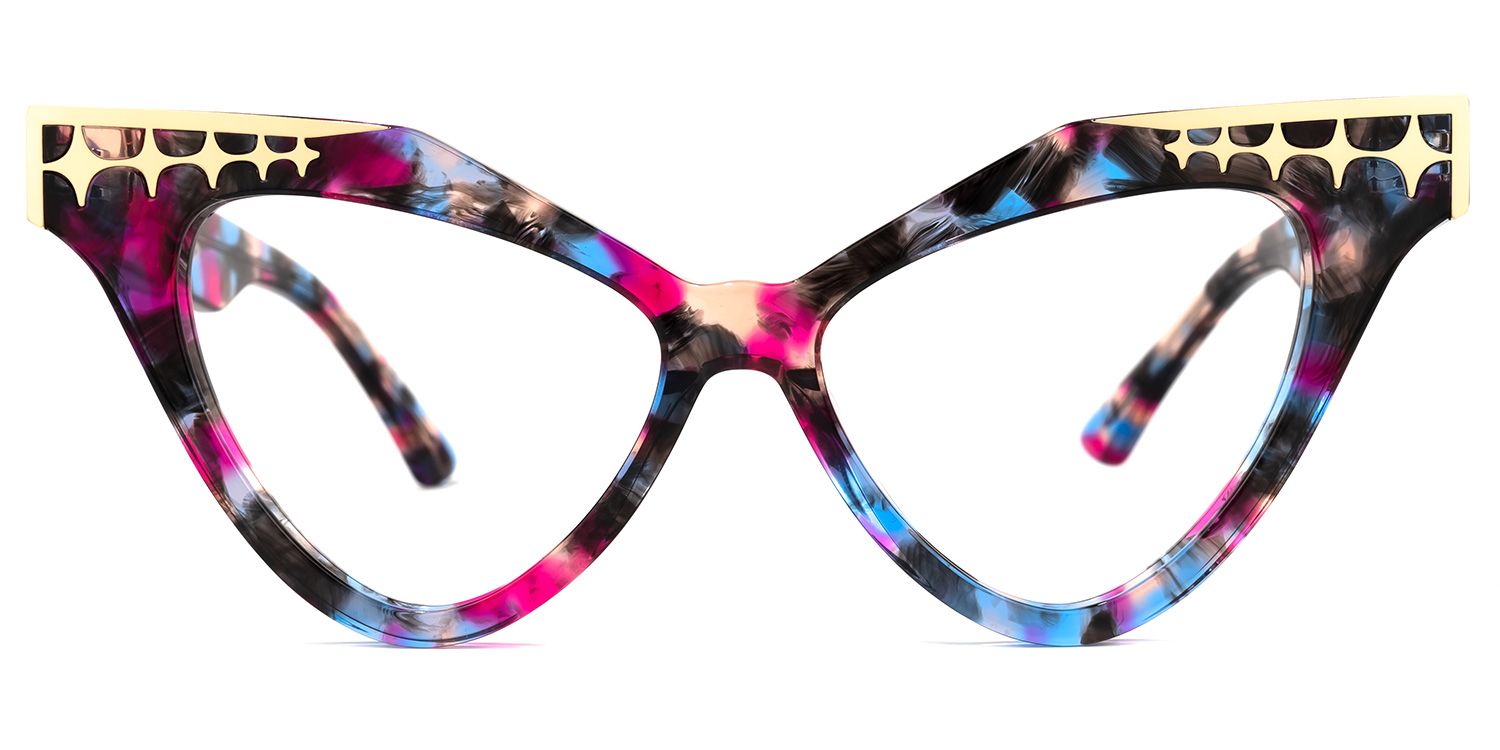 Estrada - Cat Eye Floral Eyeglasses | Vooglam Angle View