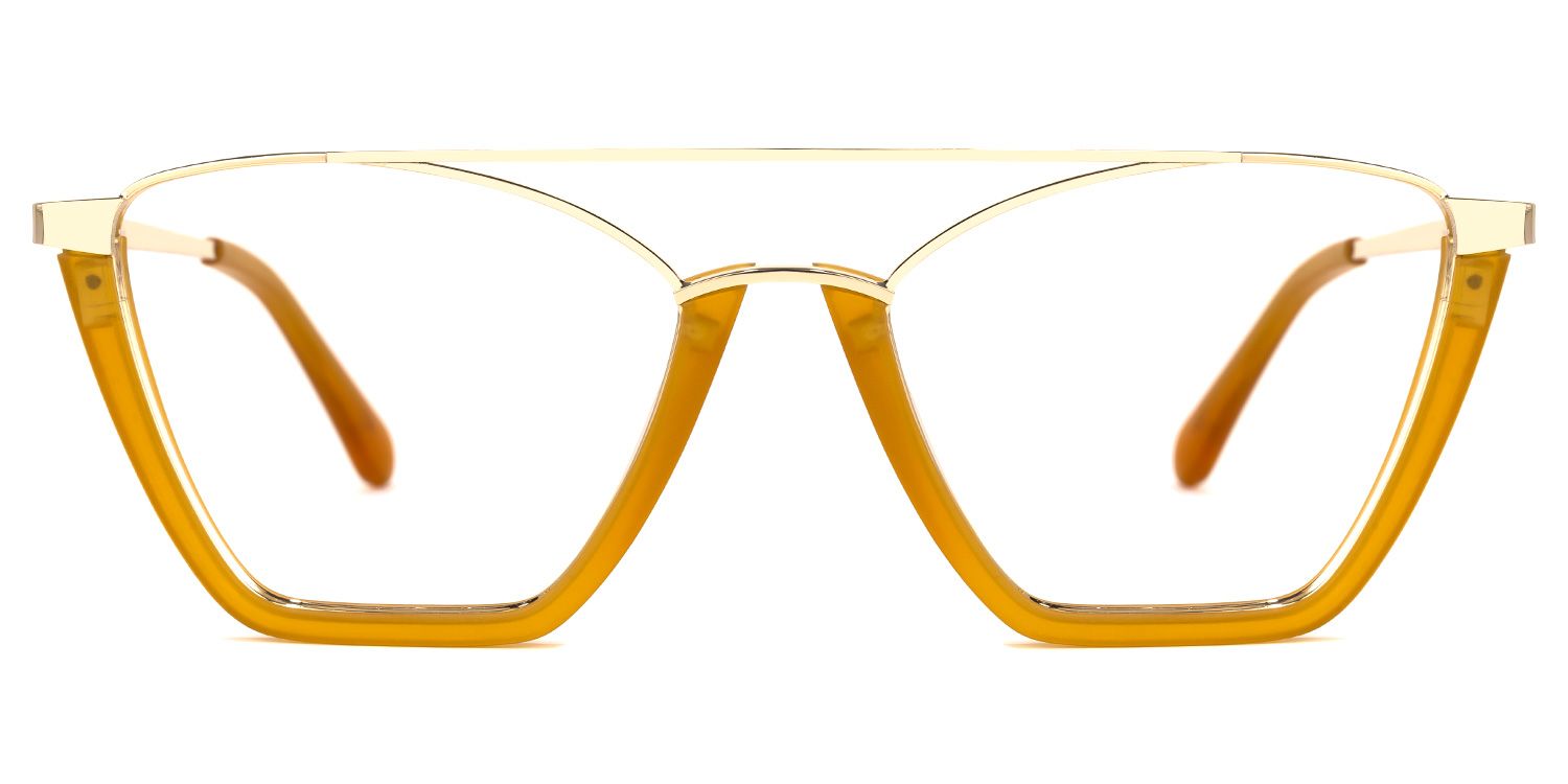 Guinto - Aviator Orange Eyeglasses | Vooglam Angle View