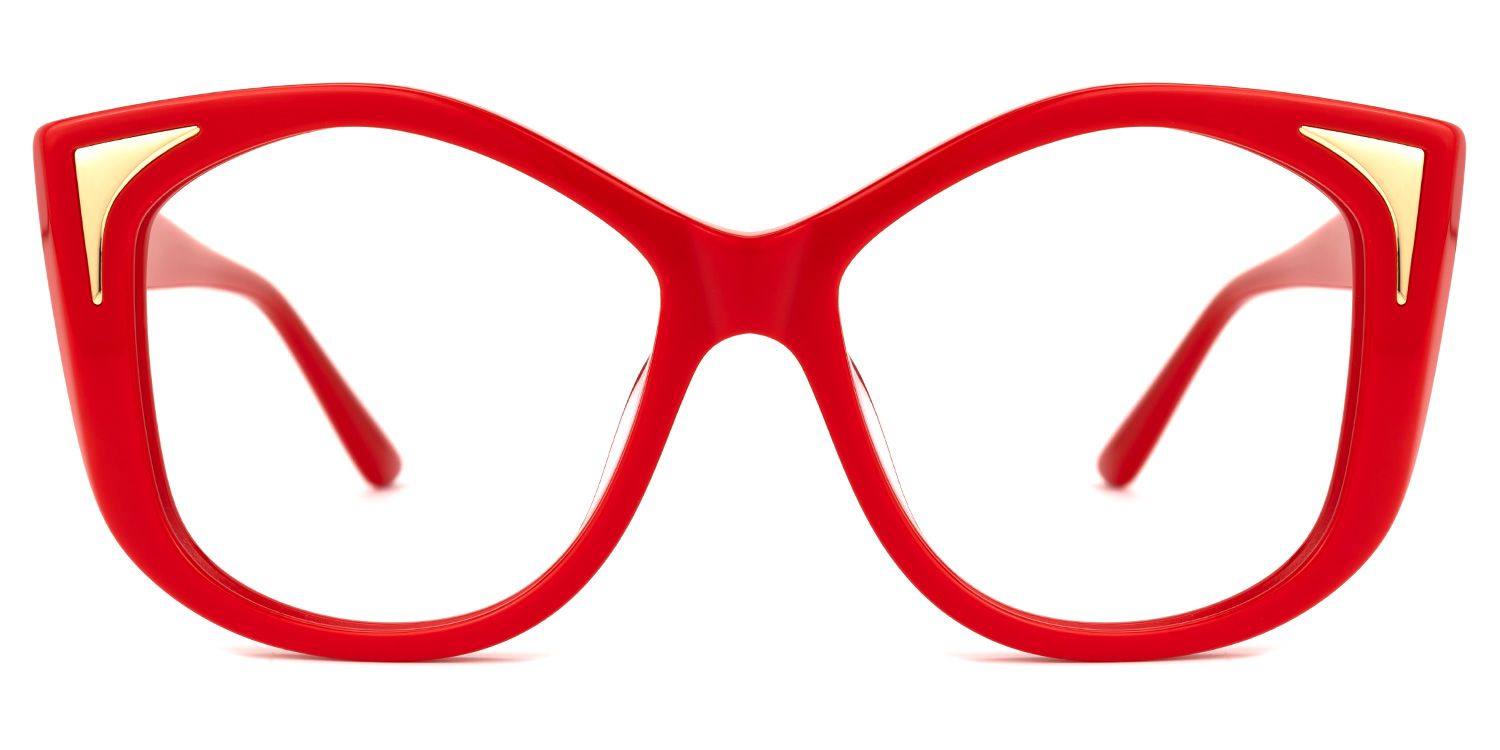 Galeana - Cat Eye Red Eyeglasses | Vooglam Angle View