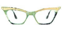 Hurtado - Cat Eye Green Eyeglasses | Vooglam Angle View