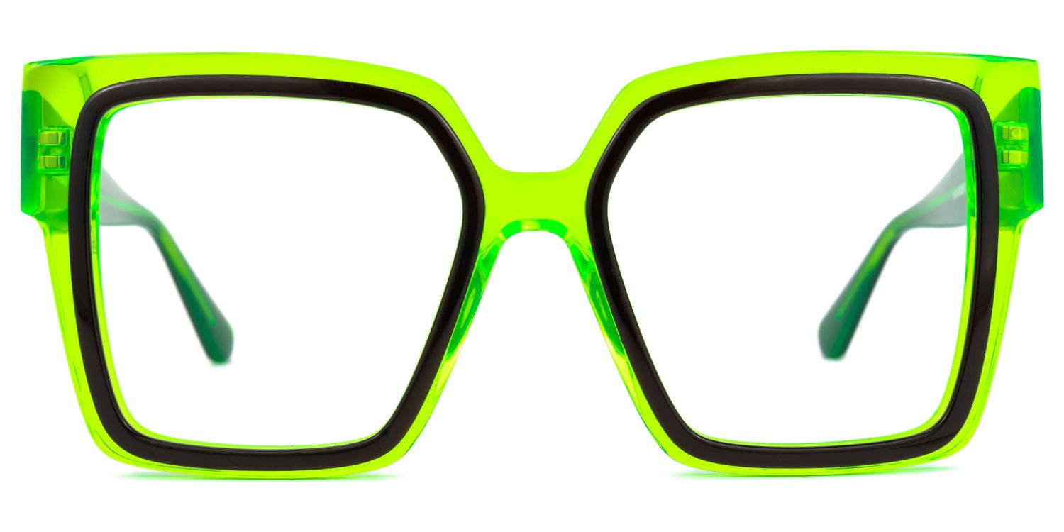 Huffman - Square Green Eyeglasses | Vooglam Angle View