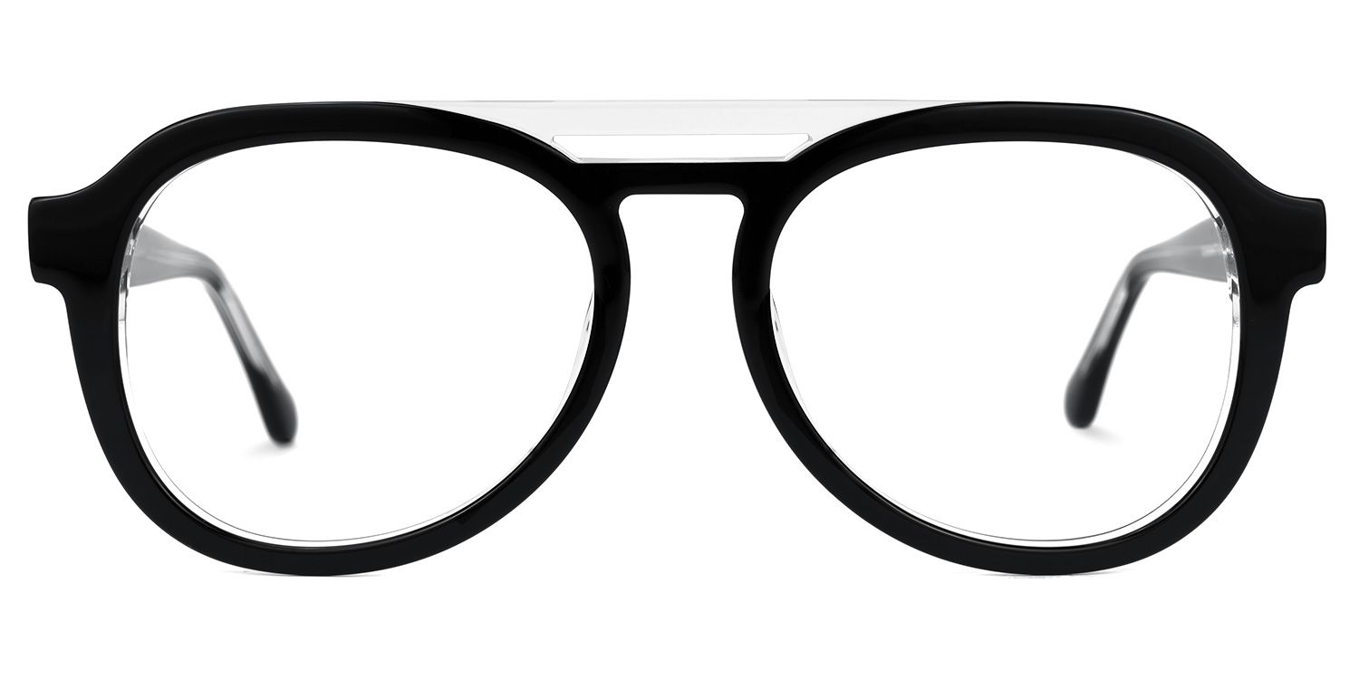 Barraza - Aviator Black Eyeglasses | Vooglam Angle View