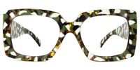 Borislav - Rectangle Green/Pattern Eyeglasses | Vooglam Angle View