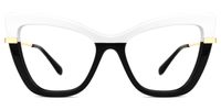 Lunsford - Cat Eye White/Black Two-tone Eyeglasses | Vooglam Angle View