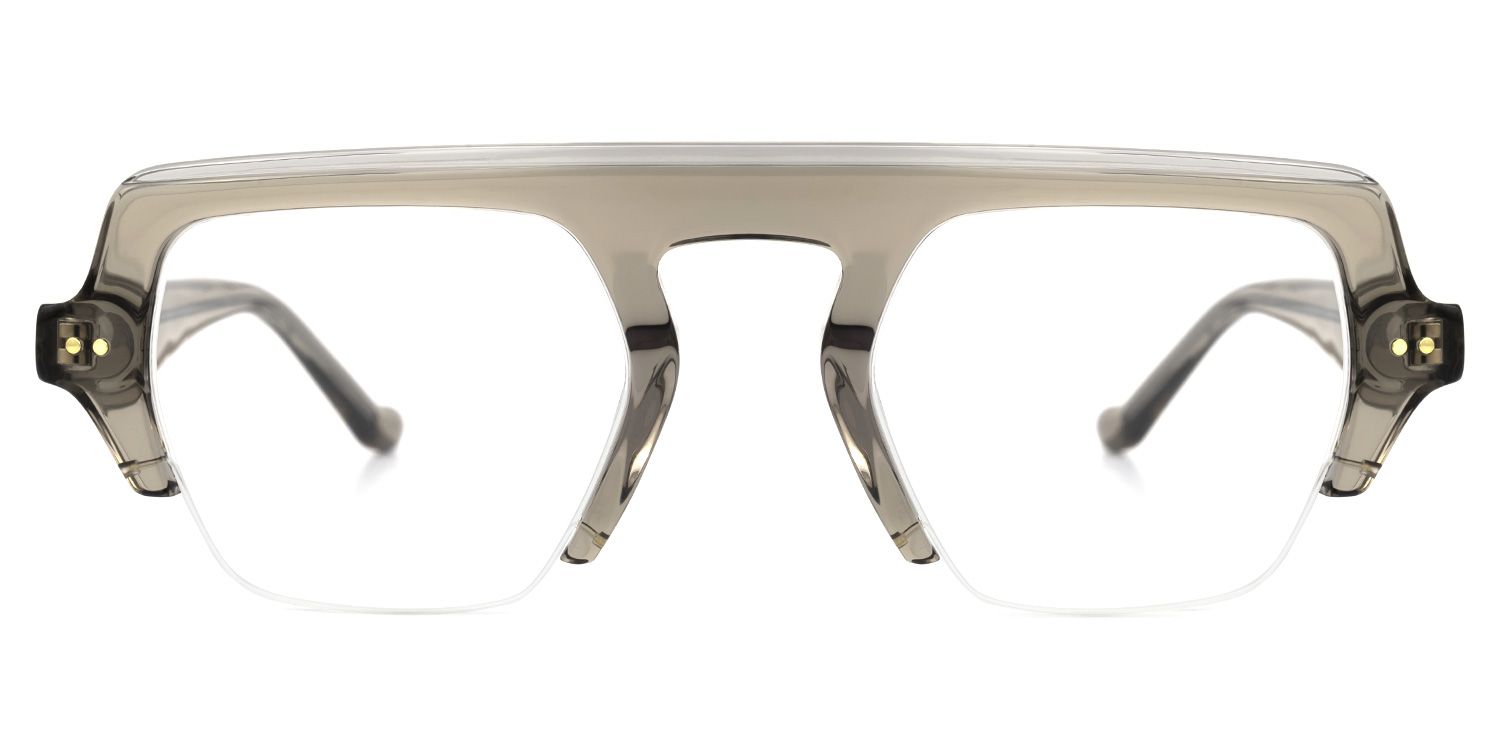 Janette - Aviator Grey Eyeglasses | Vooglam Angle View